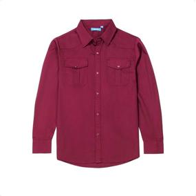 img 4 attached to Toddler Casual Sleeve Western Button Boys' Clothing : Tops, Tees & Shirts