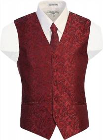 img 4 attached to Complete Your Formal Look With Gioberti Men'S 4Pc Paisley Vest Set