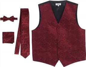 img 3 attached to Complete Your Formal Look With Gioberti Men'S 4Pc Paisley Vest Set
