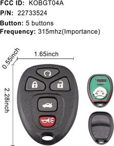 img 3 attached to 🔑 CAUORMOTE Keyless Entry Remote Car Key Fob for Chevy Cobalt Malibu/Buick Lacrosse/Saturn Aura Sky/Pontiac G5 G6 Grand Prix - KOBGT04A/22733524