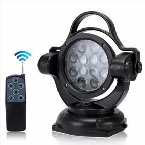 img 4 attached to SUPAREE Control Searchlight 5000LM 12V 24V 60W 360º LED Rotating Control Work Light Spot For SUV Off-Road Trucks Boat Home Security Farm Field Protection Emergency Lighting