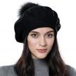 stylish and warm knitted beret hat for women - perfect for autumn and winter, a classic french beanie cap by enjoyfur logo
