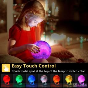 img 3 attached to 🌙 16TUYOUTU 16 Colors Moon Lamp: A Mesmerizing Bedroom Gift for Kids - Lava Lamp, Moon Night Lights for Boys and Girls - Ideal for Birthday and Christmas (4.7 inch, Light Blue Base)