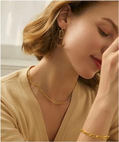 img 3 attached to Stylish Chunky Gold Necklaces For Women - 14K Gold Plated Choker Options