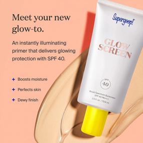 img 3 attached to 🌞 Supergoop! Glowscreen SPF 40 PA+++, 2.5 fl oz - Primer + Broad Spectrum Sunscreen with Blue Light Filtering - Instant Glow & Hydration, Hyaluronic Acid, Vitamin B5 & Niacinamide