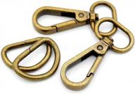3/4 inch antique brass snap hooks lobster clasp swivel push gate fashion clips with d ring craft fsd1 - 10 sets by craftmemore logo