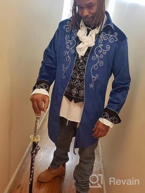 img 1 attached to Men'S Steampunk Vintage Tailcoat Jacket | Gothic Victorian Frock Coat Uniform Halloween Costume review by Anthony Mayes