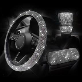 img 4 attached to Bling Car Accessories Set For Women Interior Accessories ~ Steering Wheels & Accessories