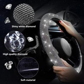 img 3 attached to Bling Car Accessories Set For Women Interior Accessories ~ Steering Wheels & Accessories