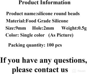img 3 attached to 📿 Premium 100pcs 9mm Silicone Round Loose Beads: Pearl Beads for DIY Mom Necklaces, Chewing Beads and Stylish Accessory