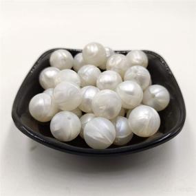 img 1 attached to 📿 Premium 100pcs 9mm Silicone Round Loose Beads: Pearl Beads for DIY Mom Necklaces, Chewing Beads and Stylish Accessory