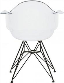 img 1 attached to Stylish And Sturdy: Set Of 2 Modern Acrylic Armchairs With Black Metal Wire Legs