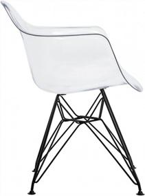 img 2 attached to Stylish And Sturdy: Set Of 2 Modern Acrylic Armchairs With Black Metal Wire Legs