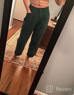 img 1 attached to Casual High Waisted Corduroy Pants for Women 👖 - Loose Fit Straight Leg Trousers with Pockets by EVALESS review by Chris Hanson