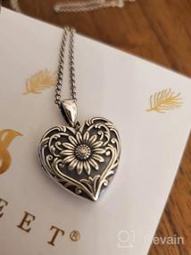 img 7 attached to Сердцеобразное медальонное ожерелье SoulMeet с подвеской под семьей Поддерживайте близость с близкими с помощью серебра/золотой индивидуальной бижутерии Sunflower Heart Shaped Locket Necklace
