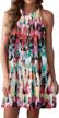 stylish and comfortable: mitilly women's boho halter neck floral print short dress logo