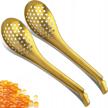 spherification spoon - stainless steel spherification spoon molecular mixologist slotted bar spoon kitchen set of 2 (gold) logo