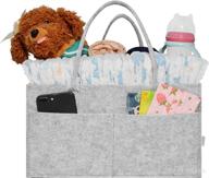 👶 yakuss baby diaper caddy organizer - gender-neutral baby car & changing table storage bag - portable felt fabric basket for diapers, wipes, and more - shower gift - 1.0, grey логотип