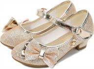 glittering princess mary jane high heels - perfect for formal events, weddings, and banquets with a bow accent logo