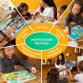 img 1 attached to Montessori Autism Preschool Busy Book For Toddlers Ages 1-3-4 With 8 Colorful Markers - 30 Page Educational Quiet Activity Books For Kids 3-4-8 Years Old.