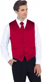 img 2 attached to Gioberti Men'S Formal 4-Piece Satin Set With Vest, Necktie, Bow Tie, And Pocket Square