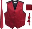 gioberti men's formal 4-piece satin set with vest, necktie, bow tie, and pocket square logo