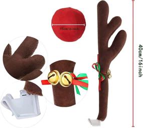 img 2 attached to Warm Light LED Christmas Car Reindeer Antler Kit with Lighted Antlers and Nose, Jingle Bells Character Kit - Auto Decorations, Car Accessory by DaLingLam