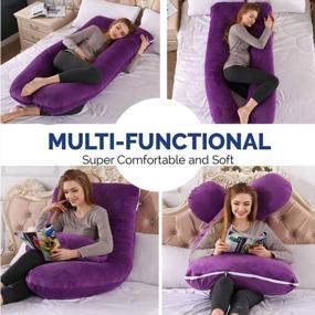 img 3 attached to Get The Ultimate Comfort And Support During Pregnancy With Our U-Shaped Maternity Pillow And Velvet Cover