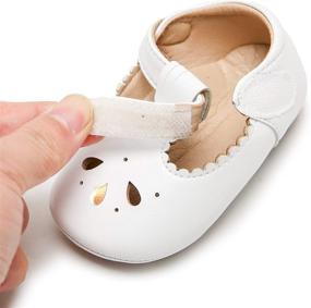 img 1 attached to Toddler Leather T Strap Infant Prewalkers Girls' Shoes ~ Flats