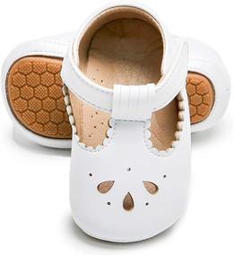 img 3 attached to Toddler Leather T Strap Infant Prewalkers Girls' Shoes ~ Flats