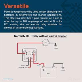 img 2 attached to 🔌 High-Performance 12V DC 120 Amp Split Charge Relay Switch - Top-notch 4 Terminal Relays for Truck, Boat, and Marine Applications