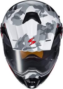 img 2 attached to Enhance Safety and Style with Scorpion AT950 Helmet - Outrigger, Large Dual Pane Shield (White/Grey)