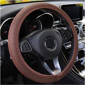 img 4 attached to Car Steering Wheel Cover Interior Accessories , Steering Wheels & Accessories