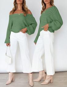 img 1 attached to Get Cozy In Style With MEROKEETY Women'S Boat Neck Pullover Sweater!