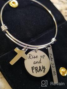 img 8 attached to Christian Jewelry Gifts for Her - Memgift Inspirational Bible Verse Expandable Bracelet for Women