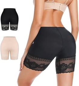 img 2 attached to SHAPERIN Tummy Control Shapewear Shorts For Women High Waist Body Shaper Slip Shorts Lace Thigh Slimmer Under Dresses