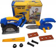get creative with the toysery kids workshop tool set - 10-piece pretend play construction kit with battery-powered cutter machine and 8 accessories logo