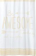 add style and inspiration to your bathroom with mdesign's be awesome shower curtain in almond - durable, easy-care, and machine washable logo