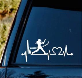 img 3 attached to ⚾️ Softball Girl Batter Heartbeat Lifeline Decal Sticker K1072 - Enhanced SEO