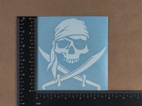 img 1 attached to 🏴 PiratesOne Pirate Decals: Skull and Swords, Pirate Ship, Pirate Flag, Pirate Compass - 4 Pack (White, Large ~5 inches)