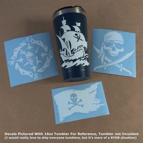 img 2 attached to 🏴 PiratesOne Pirate Decals: Skull and Swords, Pirate Ship, Pirate Flag, Pirate Compass - 4 Pack (White, Large ~5 inches)