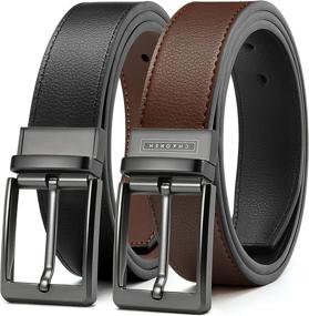 img 4 attached to Reversible Leather Chaoren Not Pull Rotated Adjustable Men's Accessories via Belts