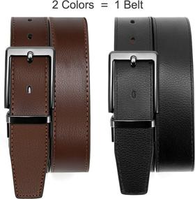 img 3 attached to Reversible Leather Chaoren Not Pull Rotated Adjustable Men's Accessories via Belts