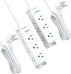 2-pack power strip surge protector with wall mounting holes - flat plug design, 5ft cord & multiple outlets, overload surge protection for home and office use logo