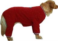 large dog jumpsuit pajamas onesies shirt - full coverage, medical cone alternative to reduce shedding of dog hair (38, red) logo