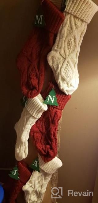 img 1 attached to Cozy Up With LimBridge'S 4 Pack Of Large-Sized Cable Knit Christmas Stockings For A Rustic And Personalized Holiday Decor review by Tyler Hager