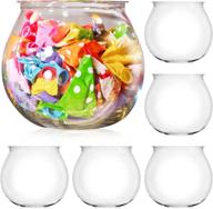 🐠 [6 pack] 27 ounce mini plastic fish bowls - perfect decorative fish bowls for drinks - clear plastic vases for beautiful centerpieces - small plastic fish bowl set logo