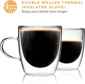 img 1 attached to Stay Warm And Enjoy Your Brew: Set Of 4 Insulated Double Walled Glass Coffee Mugs With Handle And Borosilicate Glass Tea Cups