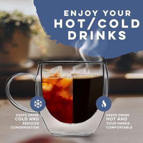 img 3 attached to Stay Warm And Enjoy Your Brew: Set Of 4 Insulated Double Walled Glass Coffee Mugs With Handle And Borosilicate Glass Tea Cups