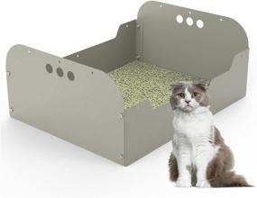 img 4 attached to 🐱 Collapsible and Portable Cat Litter Box - Tray for Small / Large Cats, Rabbits - HAHAXIAO Foldable Litter Pan for Travel with Kitty Toilet - Ample Space Pet Toilet